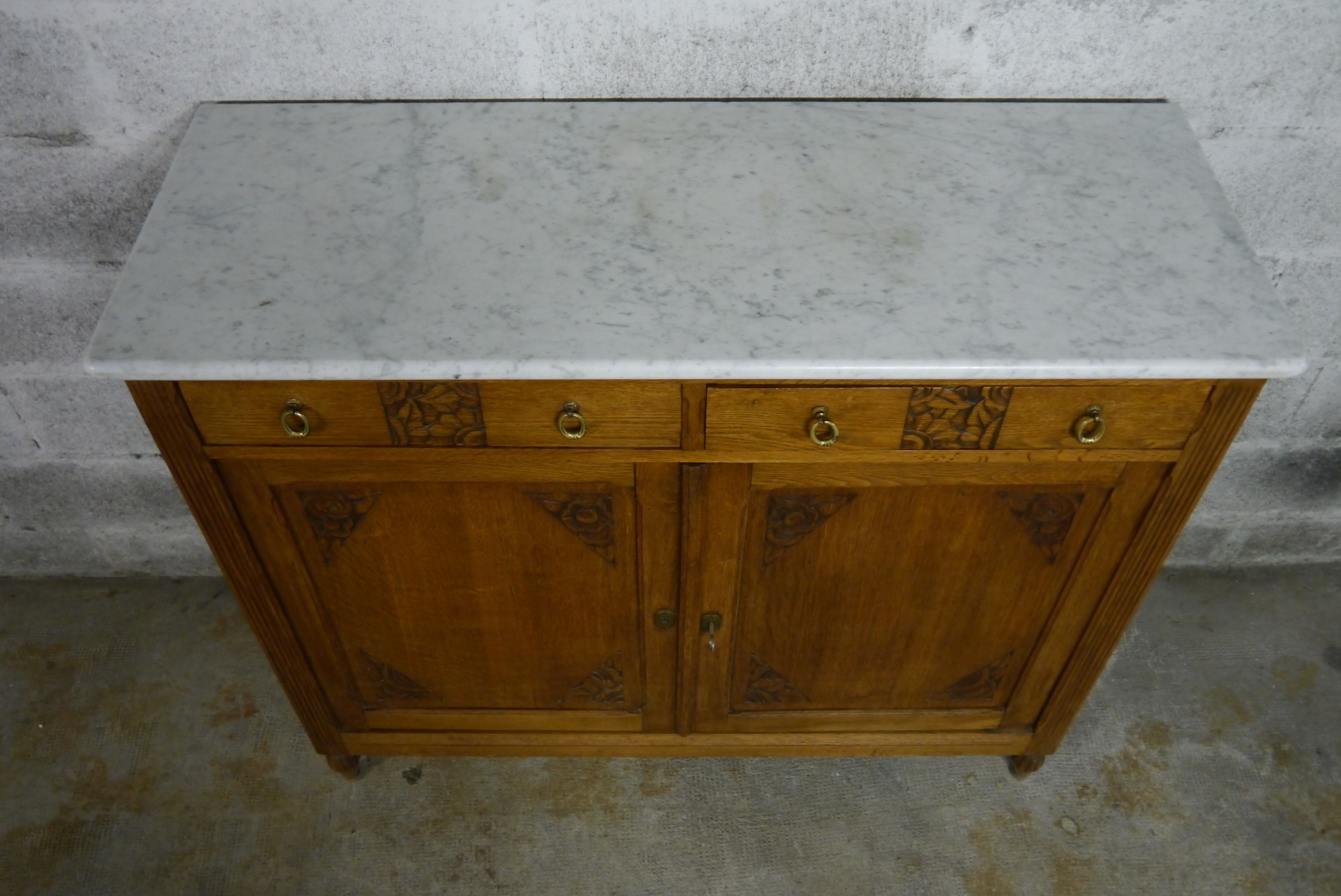 Buffet art déco plateau marbre