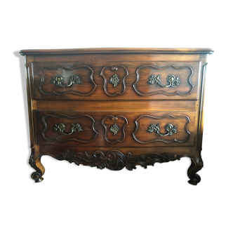 Chest of drawers regency to two large solid walnut drawers