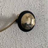 Vintage 1960s coat rack, gold and black, 3 hooks, new condition - 45 x 7 cm