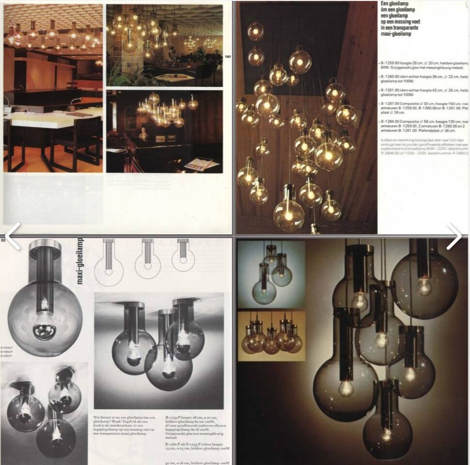 Lampe suspendue Bulb par Frank Ligtelijn pour Raak 1970s