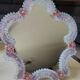 Iridescent blown glass mirror table/dressing table Murano. Floral patterns.