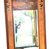 Art Nouveau marquetry mirror signed Auguste Metgé