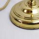 Brass and glass swan neck lamp