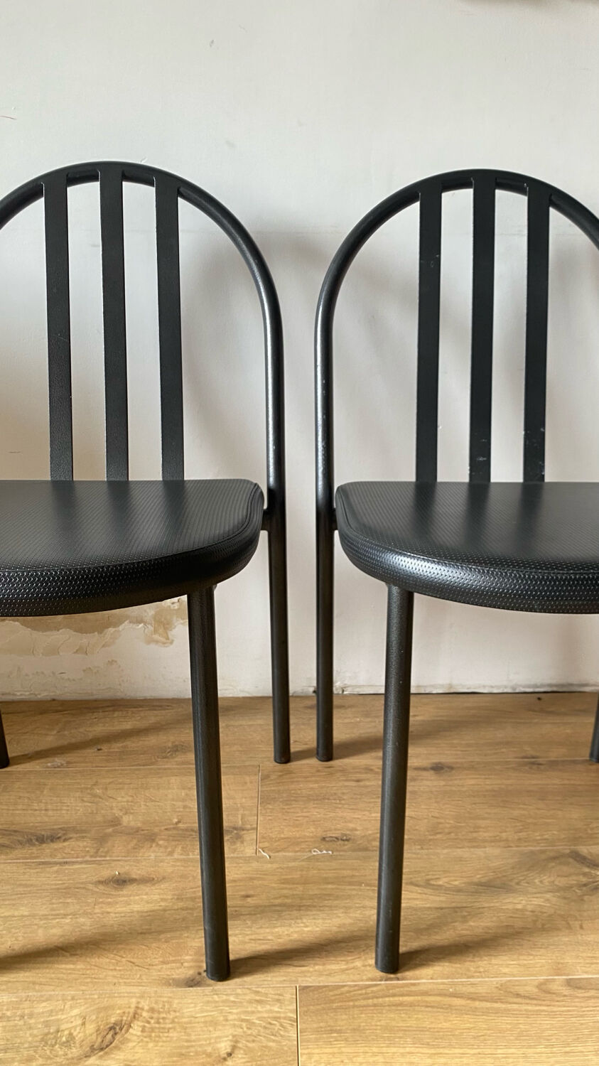 Chaises métal et skai Mallet Stevens