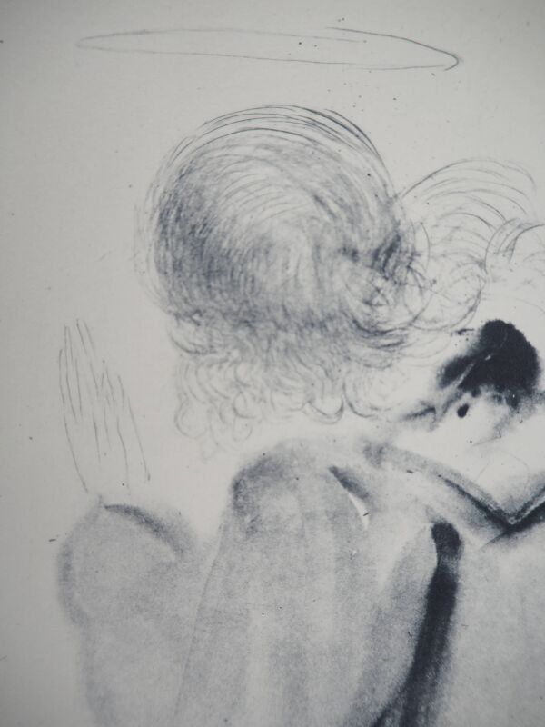 Salvador Dali : Divine Comédie, L’Ange, Gravure signée