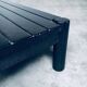Brutalist black stained oak coffee table, Netherlands, 1960s