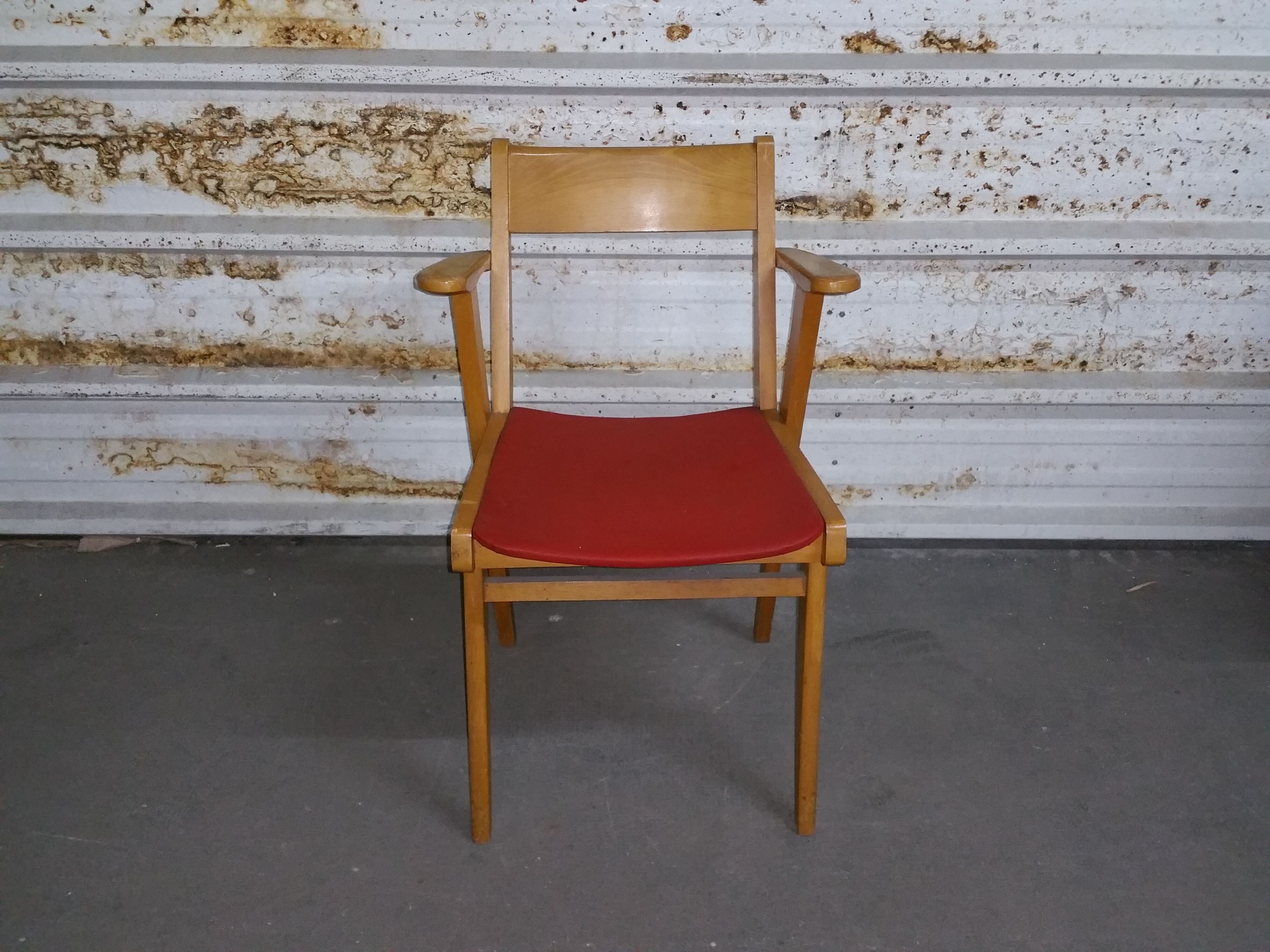 Chair red vintage compass