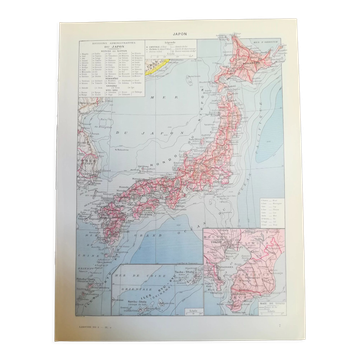 Ancienne carte du Japon de 1928