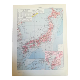 Old map of Japan from 1928