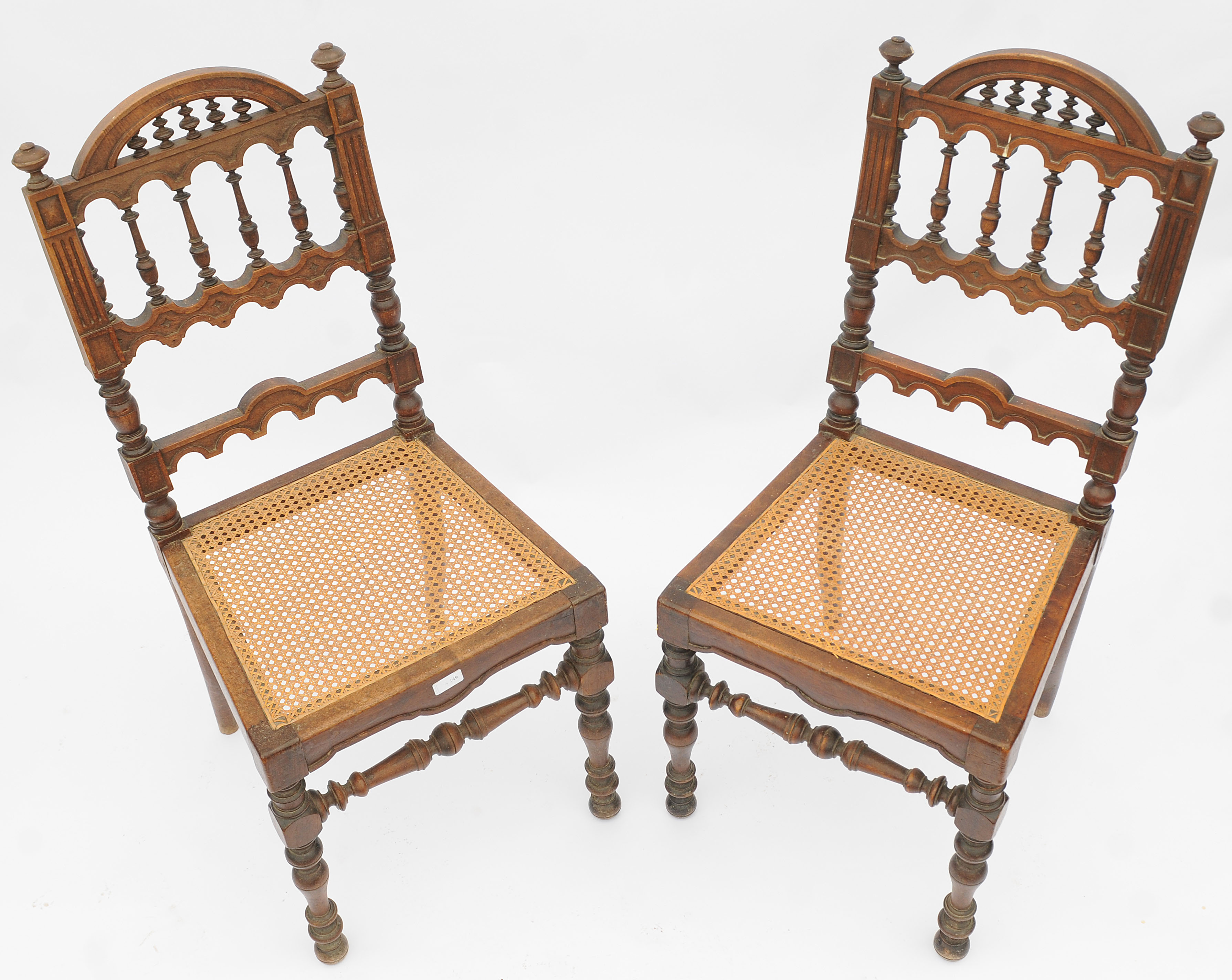 Series of 4 canne chairs