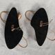 Vintage 1950s wall lights, black metal with gilded brass, 50s retro.