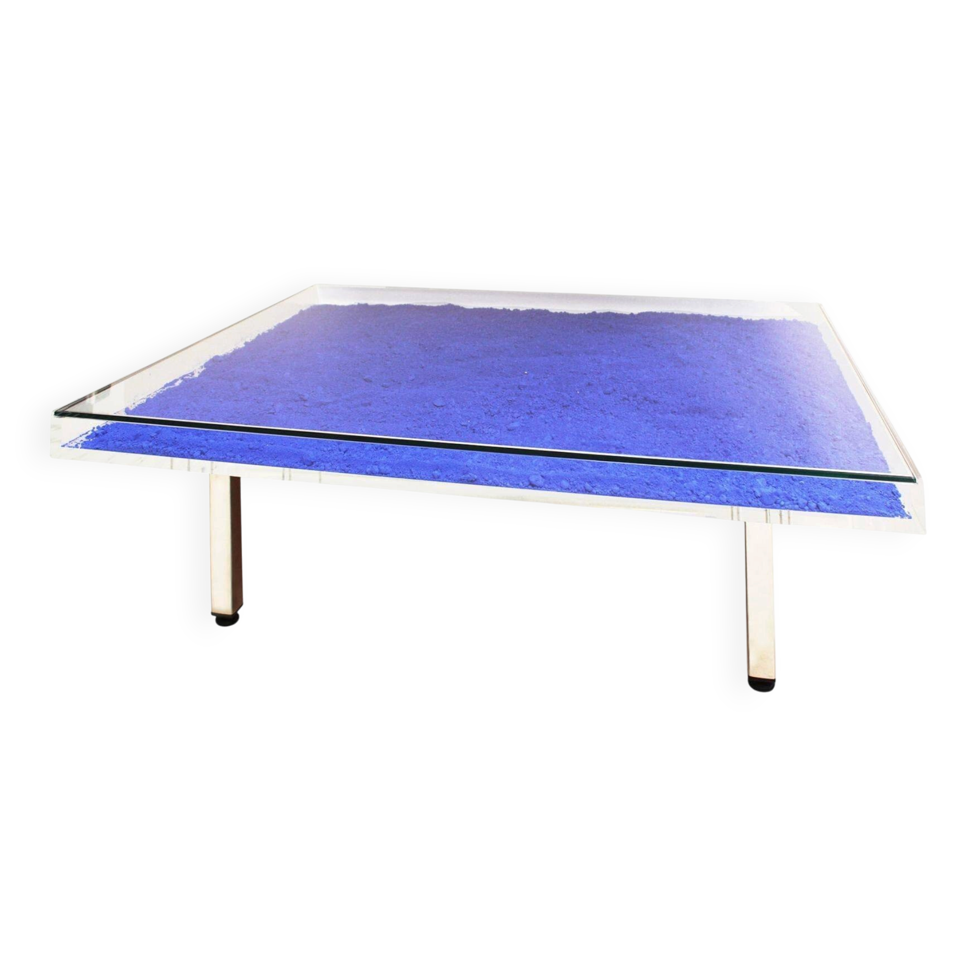 Yves Klein Contemporary Mod Klein Blue French Square Coffee Table