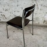 Series of 42 civic chairs year 1970 stackable chrome and skai