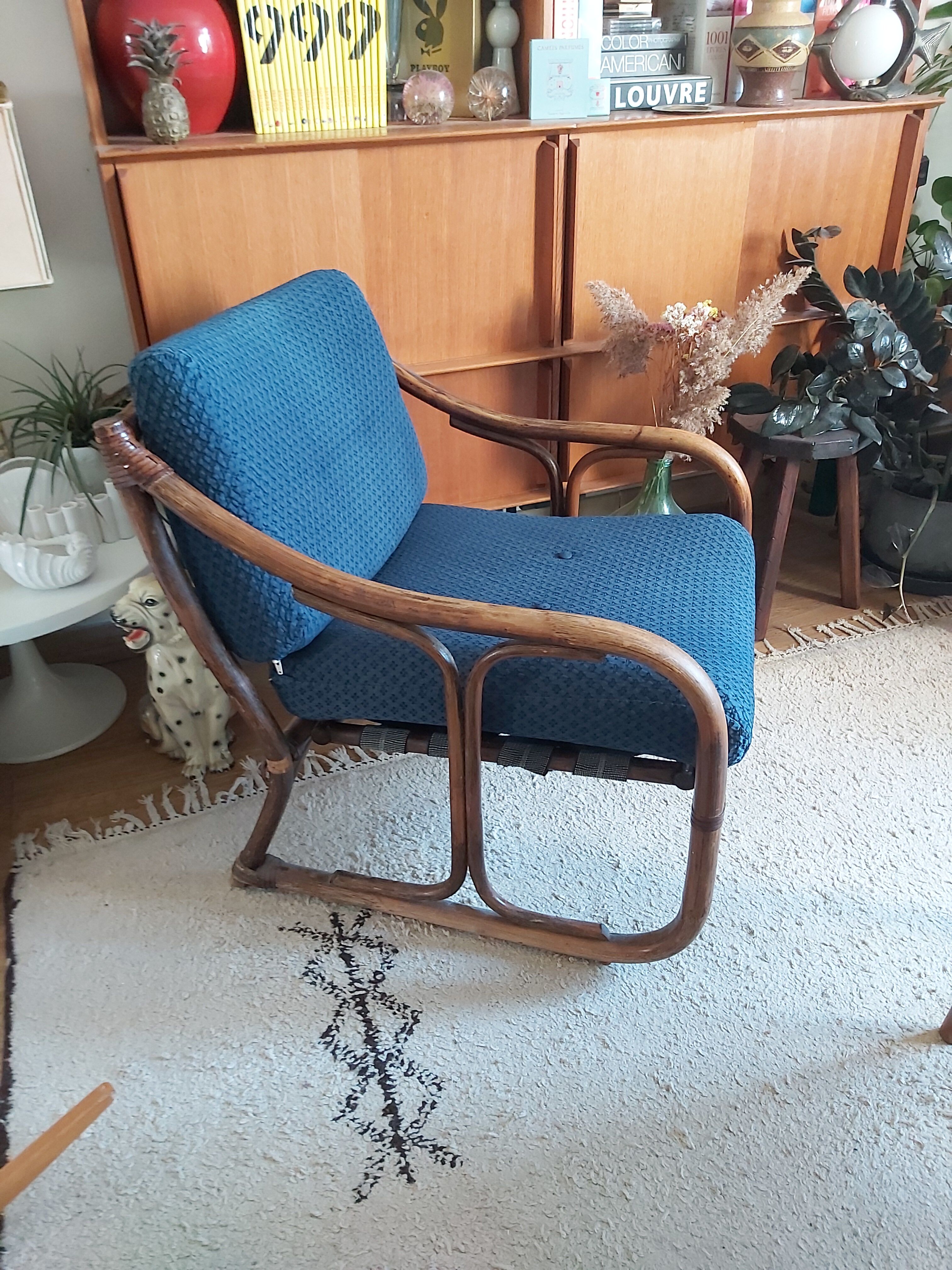 Vintage bamboo armchair