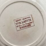 Assiette à dessert en terre de fer "Trémières" faïencerie de Salins