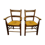 Oak mulched armchairs