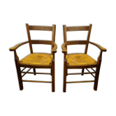 Oak mulched armchairs