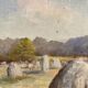 Huile sur toile paysage de Bretagne  Lucien Ferriot , Dolmens