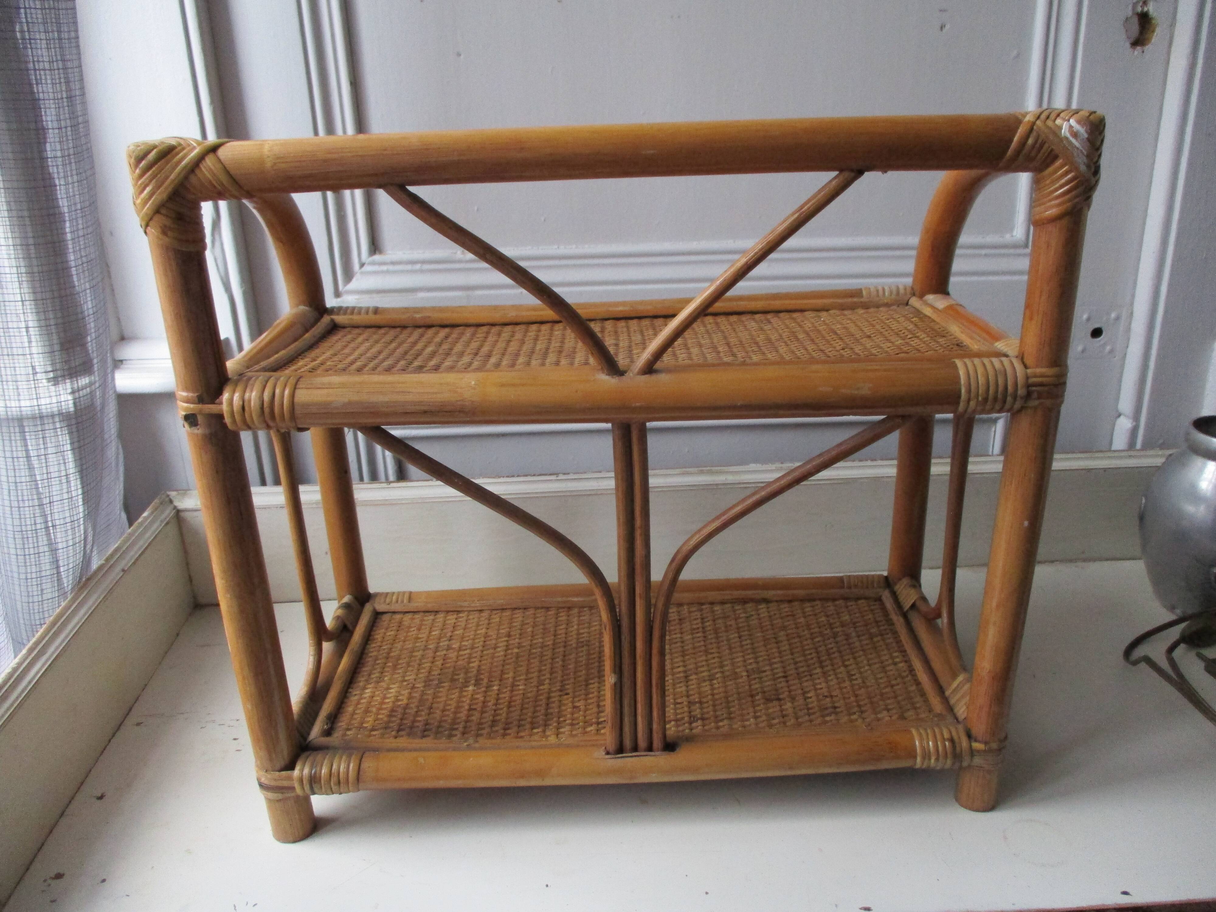 Rattan shelf