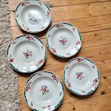 Lot n°2 of 5 soup plates FB 62