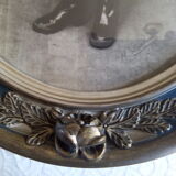 Oval frame with Art Nouveau colorized photo