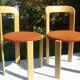 Pair of chairs in fabric orange Bruno Rey
