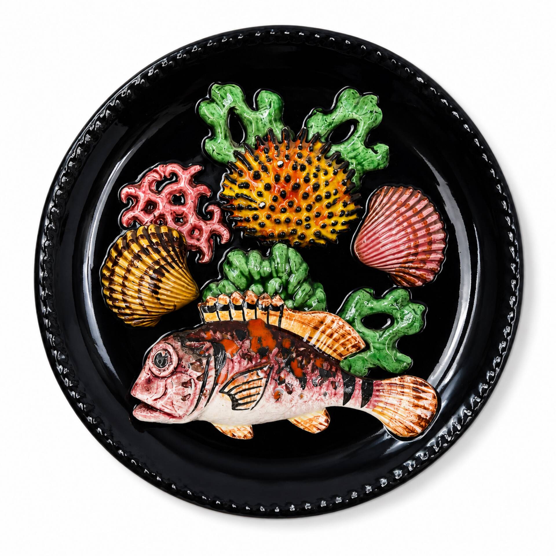 Assiette trompe l’œil Vallauris 1950