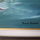 Oil on canvas by Roland Rochefort signed and framed Fort Boyard