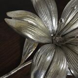 Silver metal flower ashtray