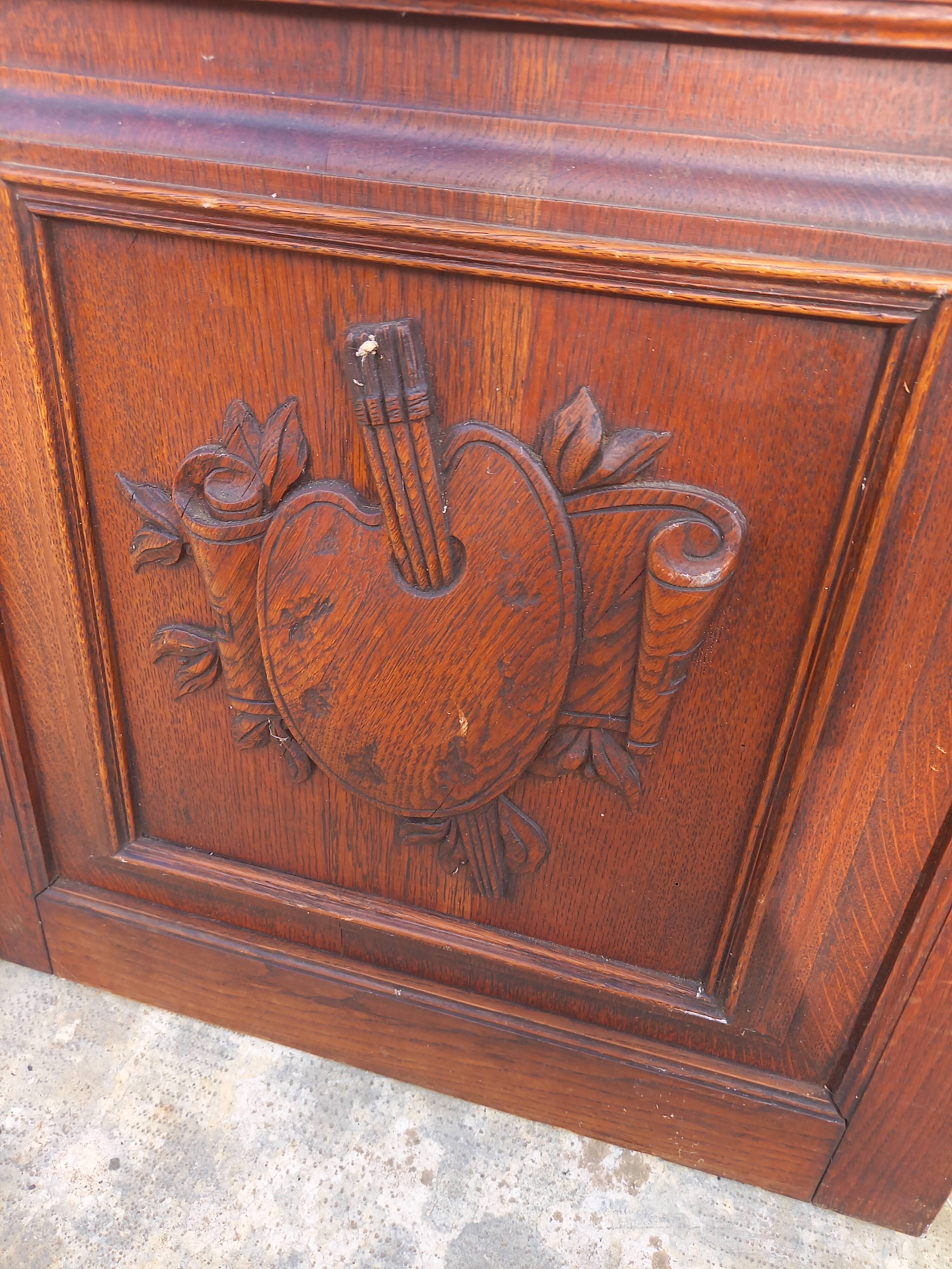 Paire de portes d'armoire en chêne