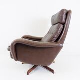 Madsen & Schubell leather armchair with ottoman for Bovenkamp