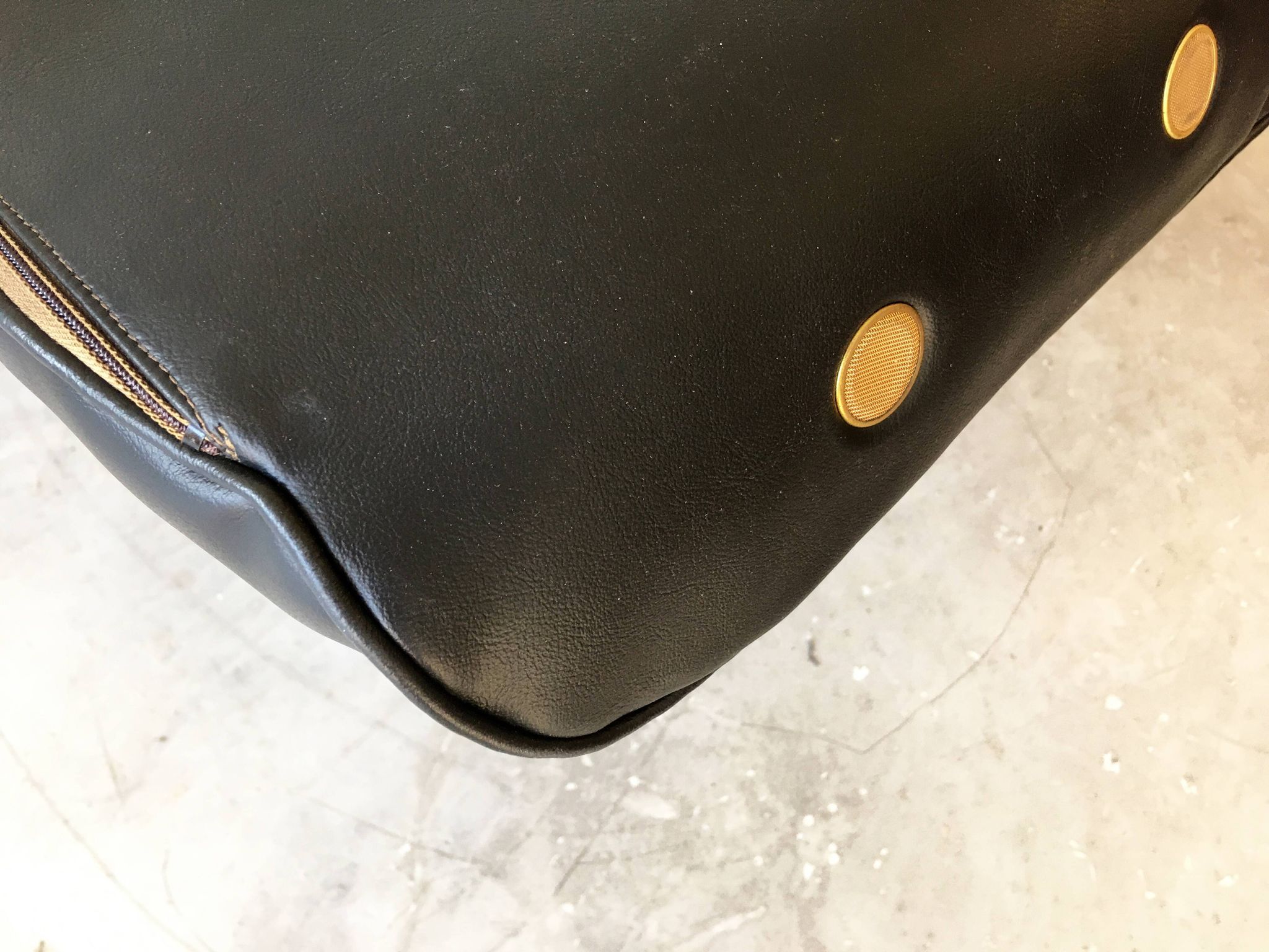 Tabouret en cuir, Danemark, années 1960