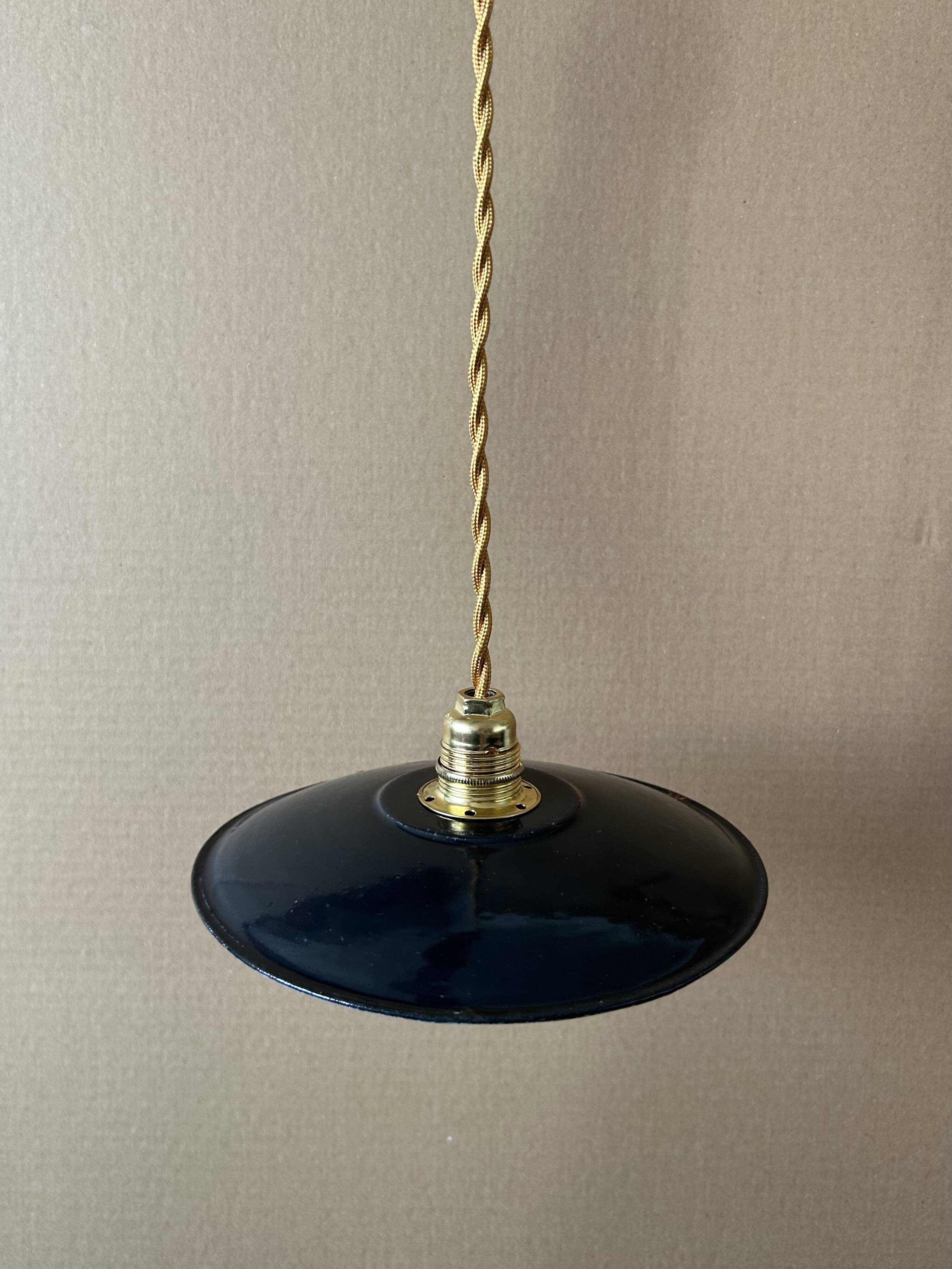 Old black industrial suspension D19.5cm