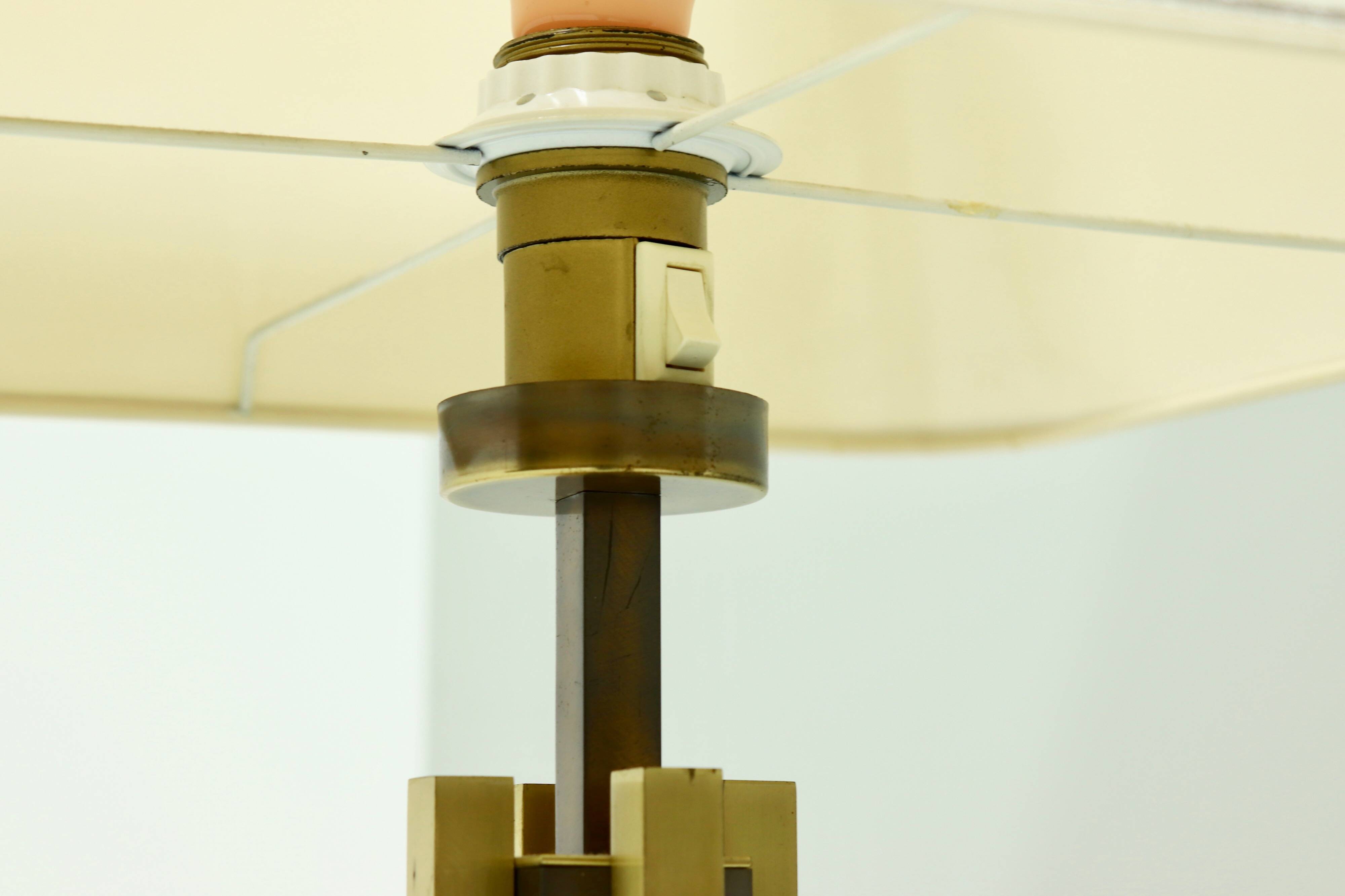 Mid Century Brass and Copper Table Lamp 1970s