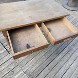 Ancienne table Bistrot - Bois - 2 tiroirs