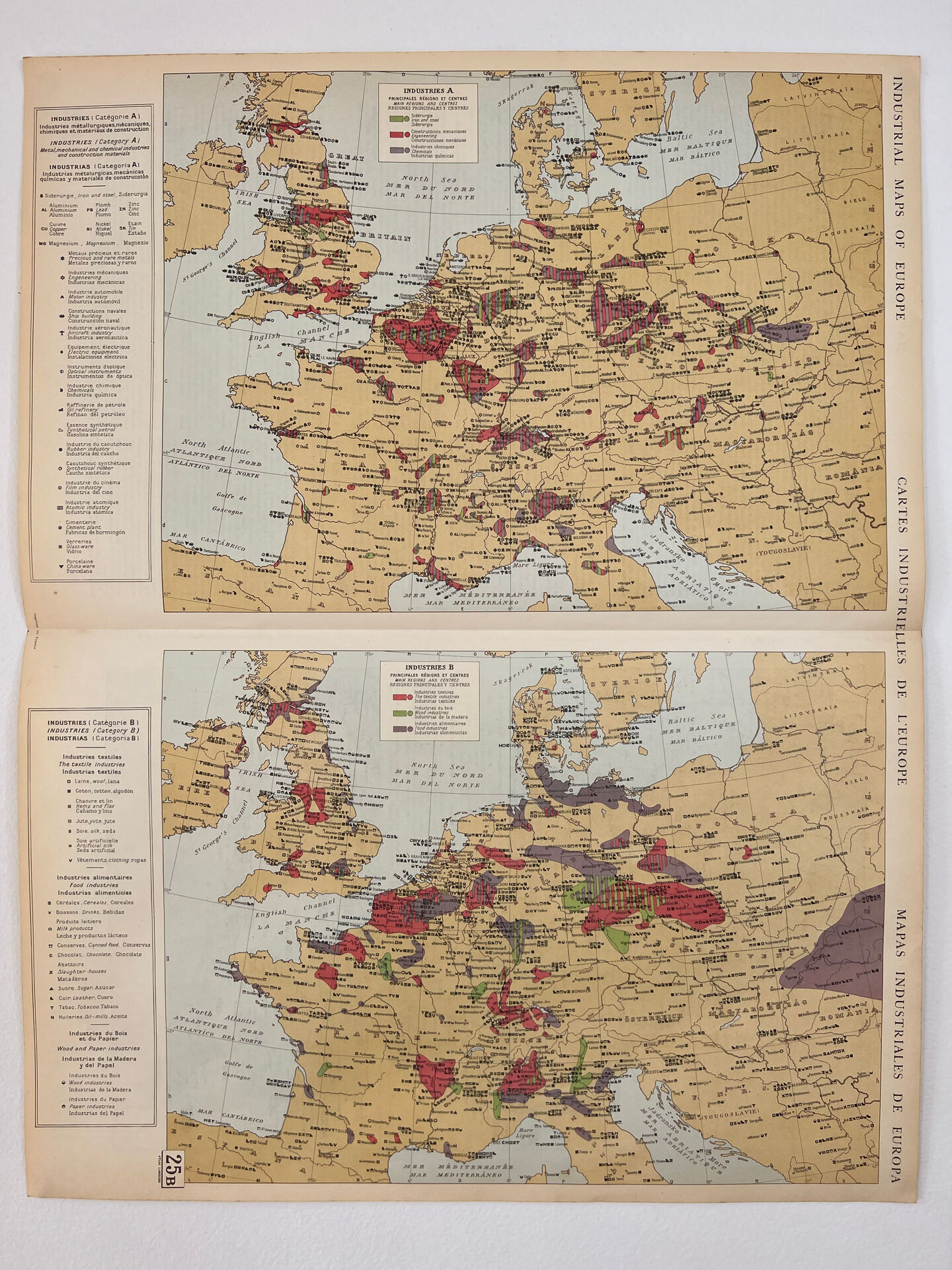 Cartes industrielles de l’Europe — Double planche originale