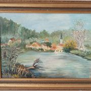 Old painting oil on canvas signed J.V.