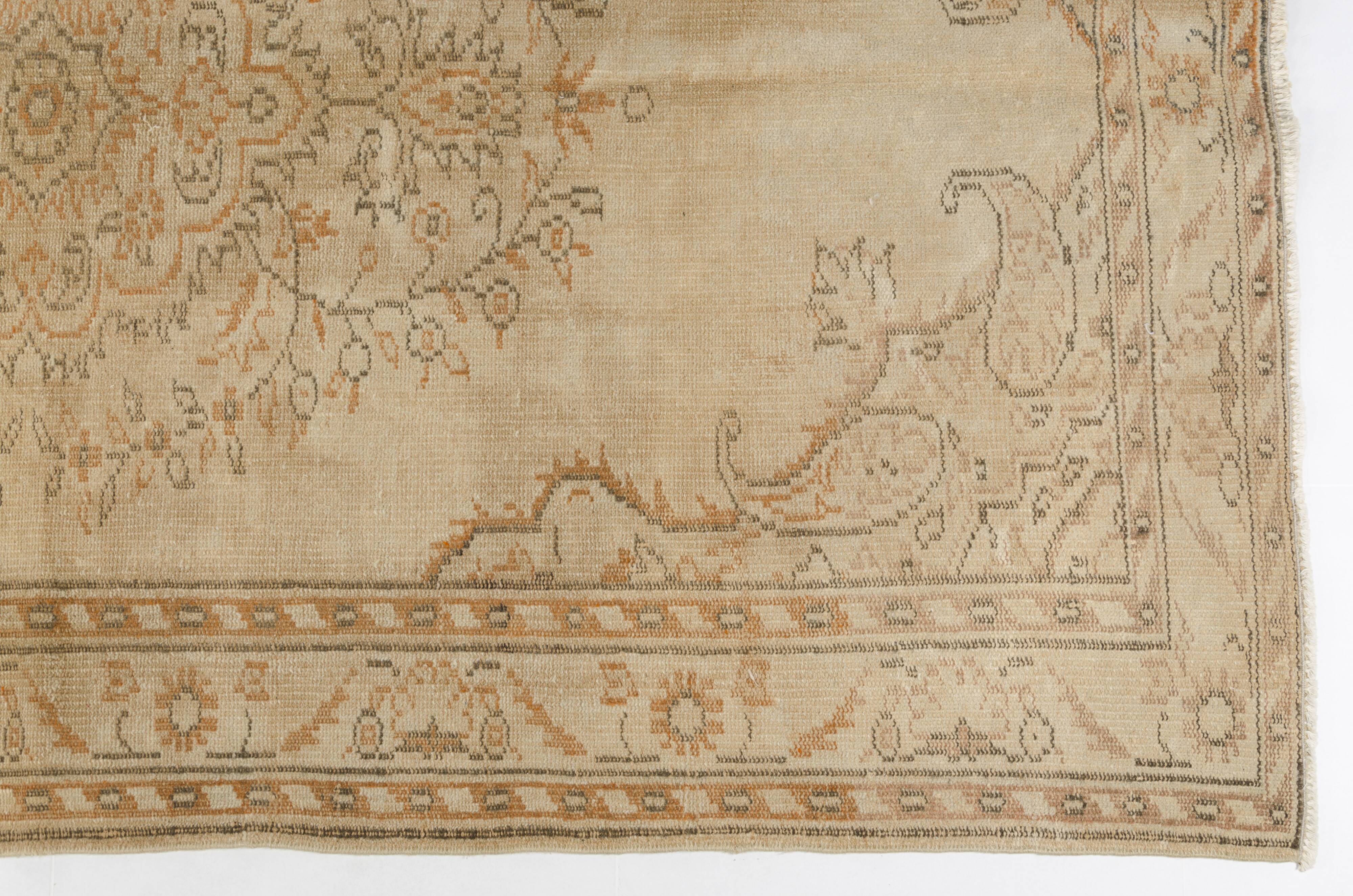 Neutral Vintage Anatolian Wool Rug