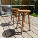Paire de tabourets vintage en bois