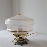 Brass and frosted glass lamp