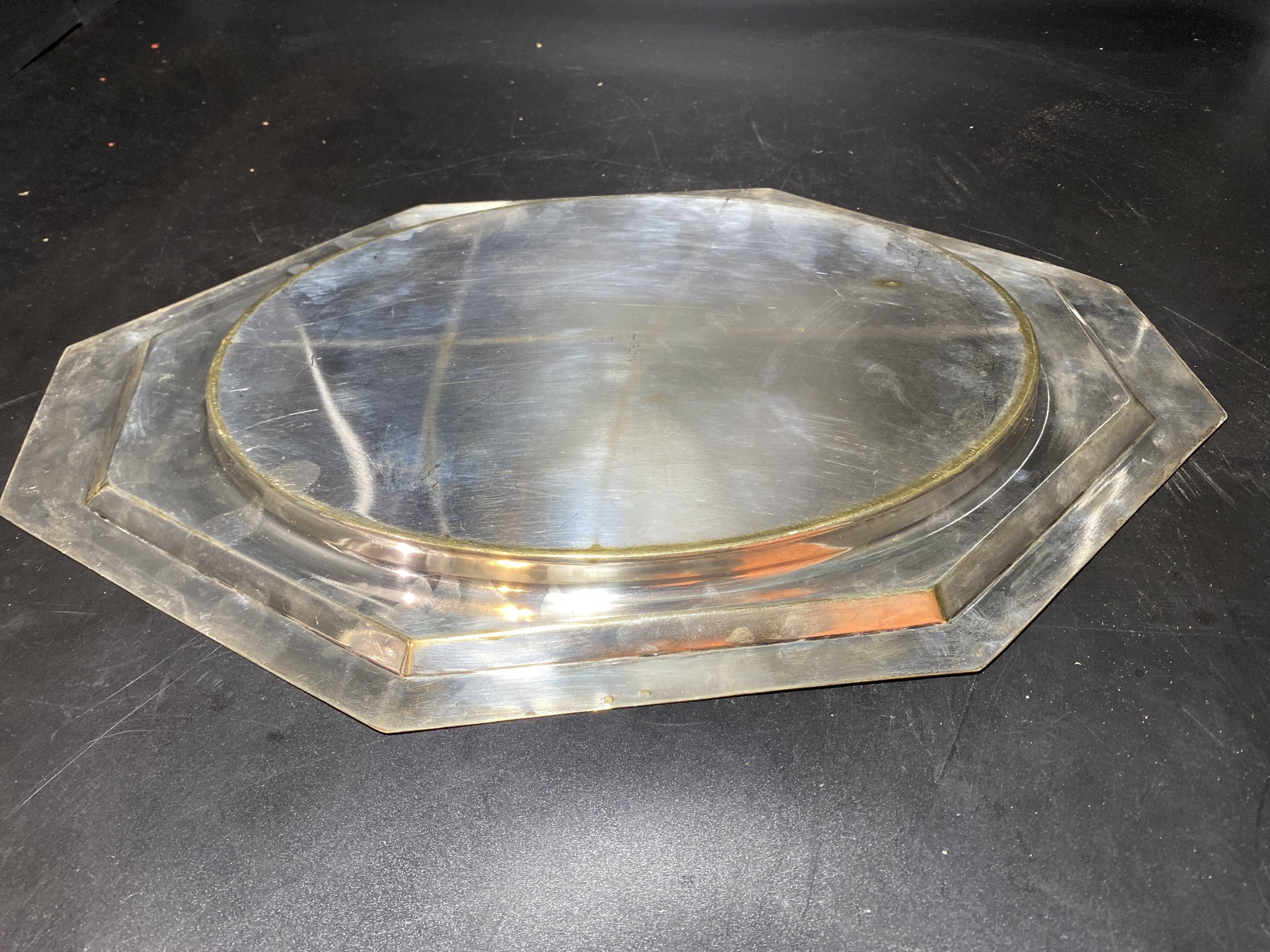 Silver plated metal dish