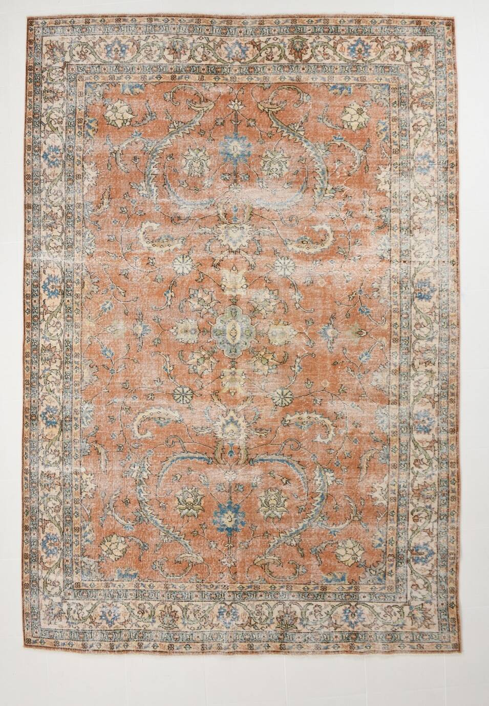 Tapis vintage turc rouge Brunt 7x10, 221x323 cm