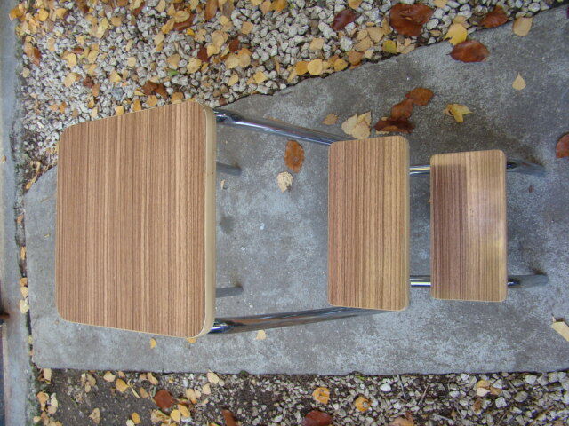 Vintage veined brown formica stepladder