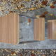 Vintage veined brown formica stepladder