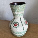 Vintage W Germany white lava celadon green vase 1970 - perfect condition
