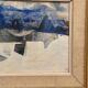 Original Swedish Oil on Panel – "Blue Composition" by Gunnar Nordström – Signed – Vintage and Framed – 24.5 × 18.5 cm (9.6 in × 7.3 in)