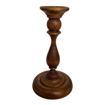 Turned wooden candlestick