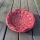 Vintage ceramic bowl from the 1950s, Vallauris style, light burgundy.