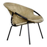Metal and suede armchair, Germany 1960