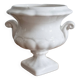 Cache-pot vase Médicis vintage ancien faïence blanche